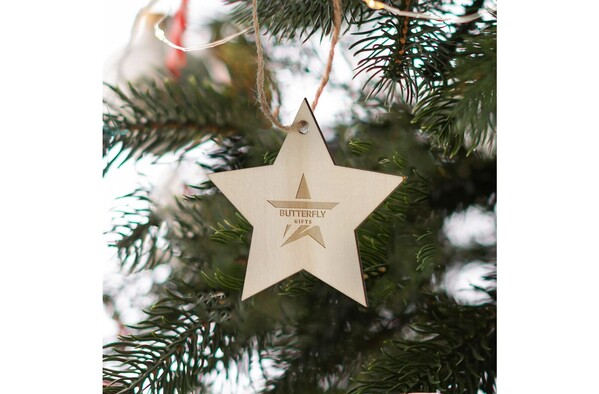 Ornement de Noël en bois en forme d'étoile