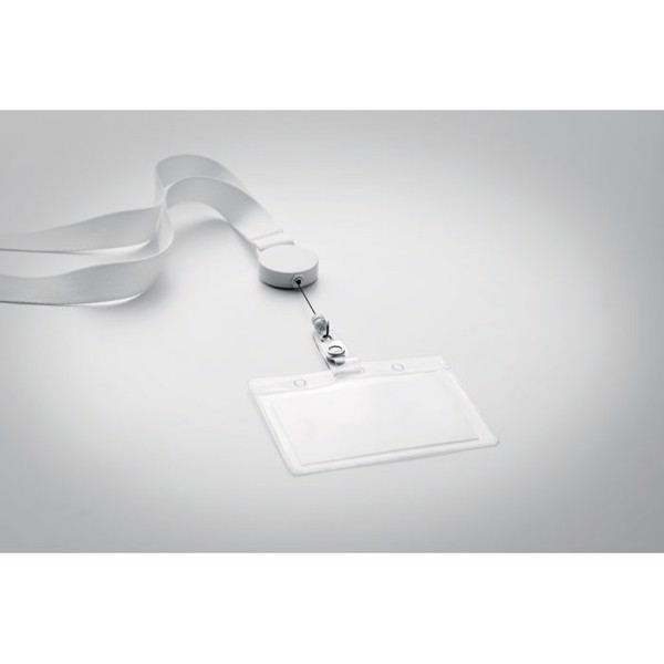 Lanyard avec badge extensible Zip Lanyard - Blanc