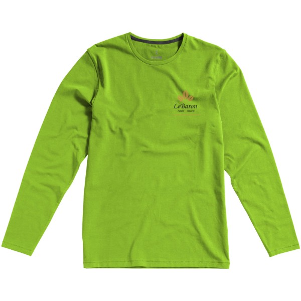 Ponoka long sleeve men's GOTS organic t-shirt - Apple Green / L