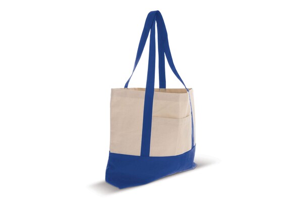 Beach bag cotton canvas OEKO-TEX® 280g/m² 42x10x30cm - Blue