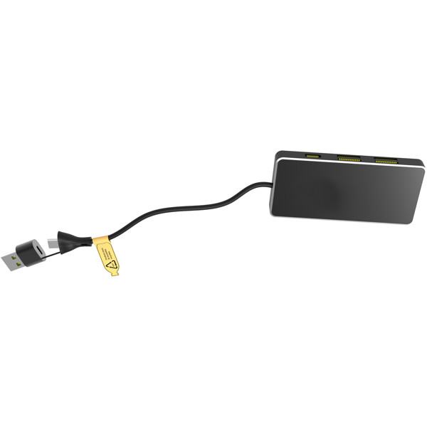 SCX.design H20 8-in-1 USB-Hub mit dualem Eingang und 6 Ports und Leuchtlogo