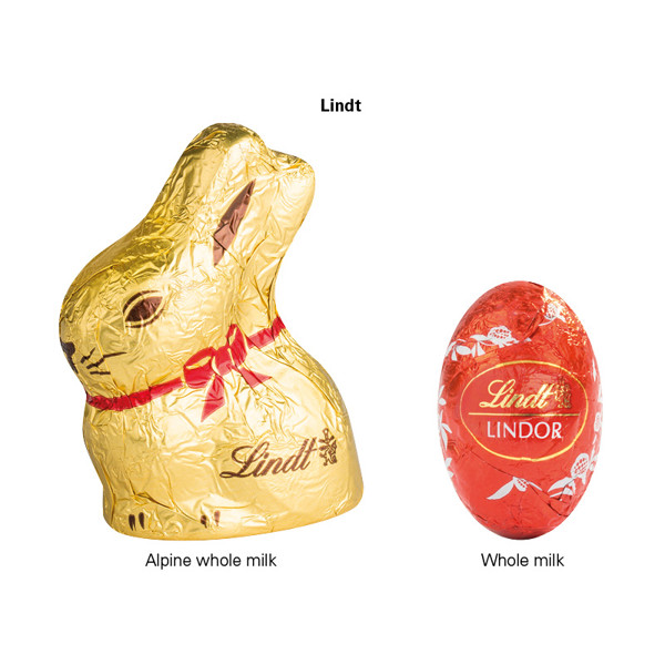 Easter tin, metal white, Lindt mixture: 2 LINDOR mini eggs & 1 easter bunny