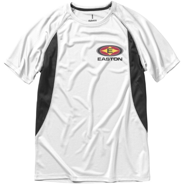 Męski T-shirt Quebec z krótkim rękawem z dzianiny Cool Fit odprowadzającej wilgoć - Biały / Antracyt / XS