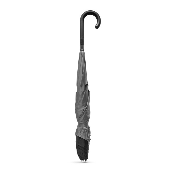 ANGELA. 190T pongee reversible folding umbrella - Grey