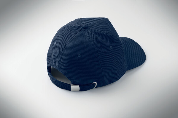 Casquette 5 pans en velours Wale - Bleu