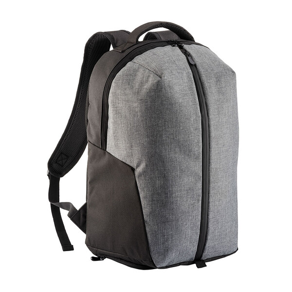 Sportrucksack Aus 600D-Melange-Polyester, Großes Hauptfach Mit Laptophalterung (15"). - Grau