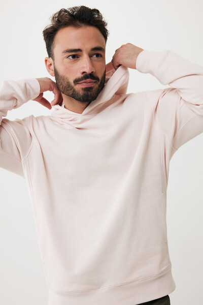 Mikina s kapucí a bočními kapsami Iqoniq Yengo z rec. bavlny - Cloud Pink / XL