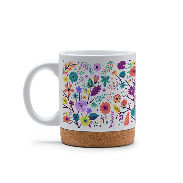 Personalised ceramic mug 320 ml with cork base