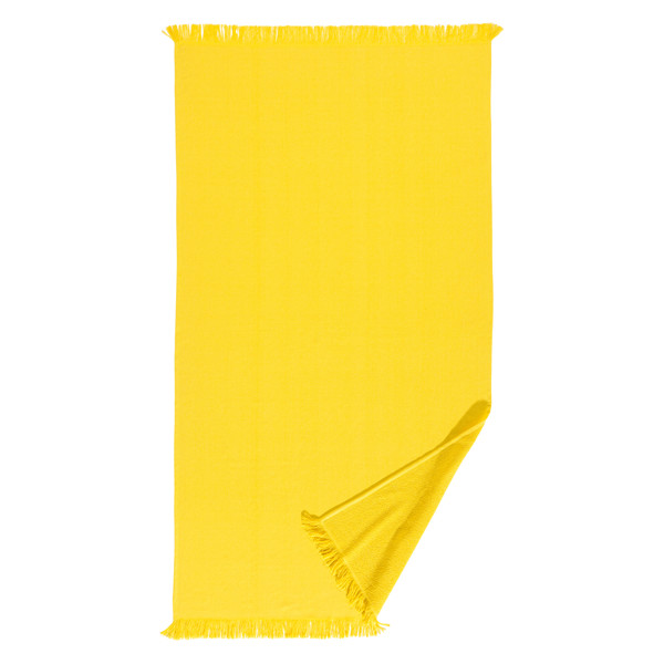 360 G/M2 Recycled Cotton Fringed Beach Towel/Fouta - Yellow