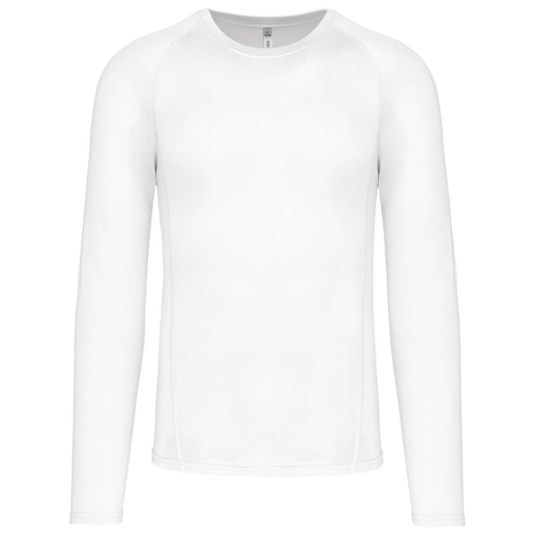 Adults' Long-Sleeved Base Layer Sports T-Shirt - White / L