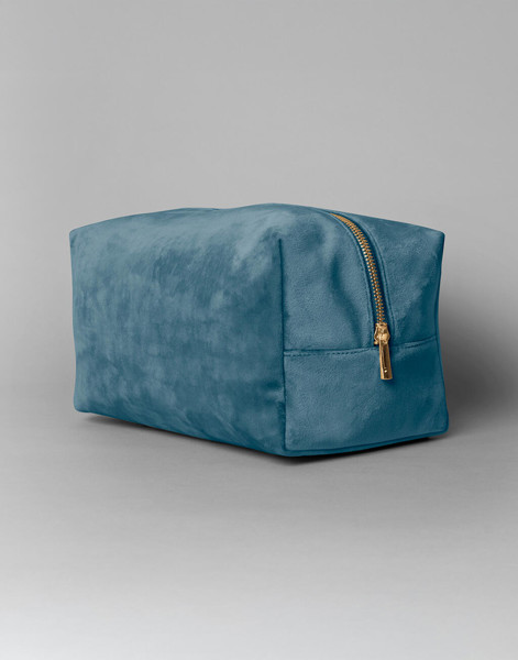 Velvet Toiletry / Accessory Case - Dark Emerald / L