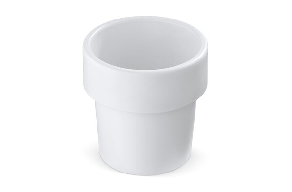Tasse à café hot-but-cool avec graines de basilique - Blanc