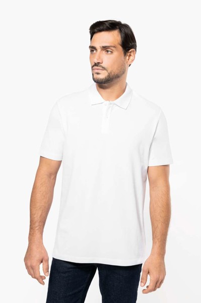 Men's Short-Sleeved Supima® Polo Shirt - White / L