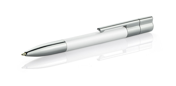 Ball pen with USB flash drive 8 GB BRAINY - white