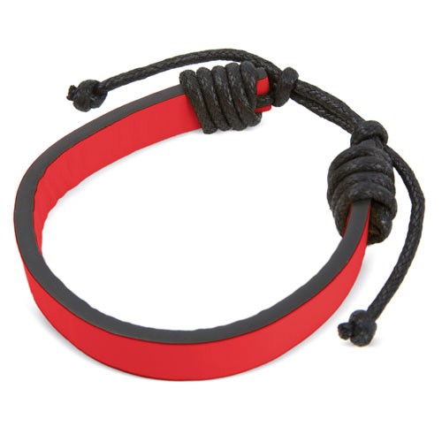 LEATHERETTE ADJUSTABLE BRACELET “ARCOS” - Red