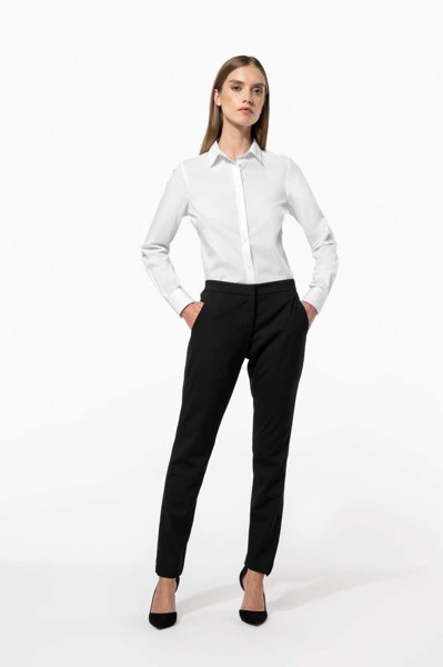 Ladies' Poplin Easy Care Polycotton Shirt - White / 2XL