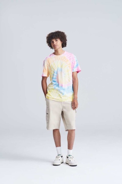 Tie-Dye majica - Fluorescent Rainbow Multi-Spiral / XS