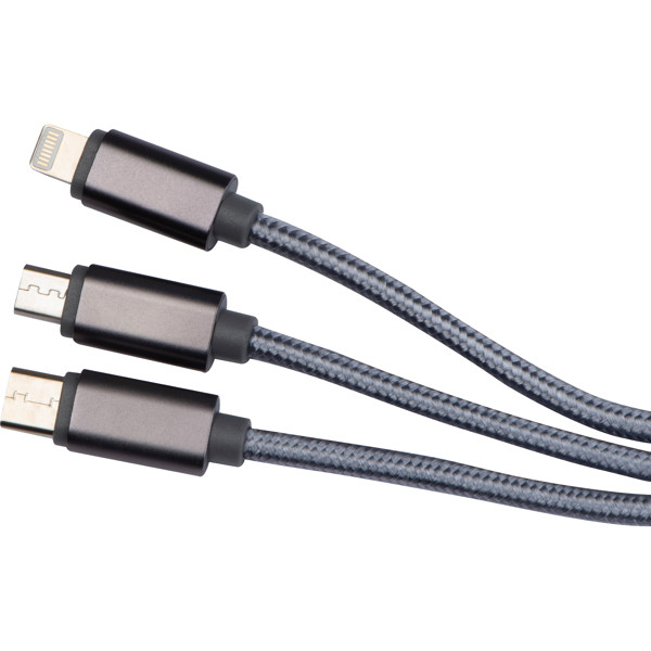 Extralong charging cable WINCENTY - Silvergrey