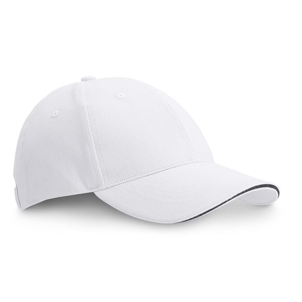 CHRISTOPHE. 100% cotton sandwich cap - White