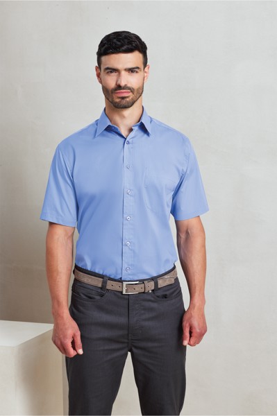 Men's Short Sleeve Poplin Shirt - White / 4XL