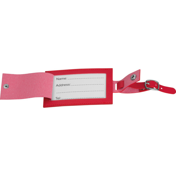 AMALIA Etichetă piele artificială pentru bagaje - Red