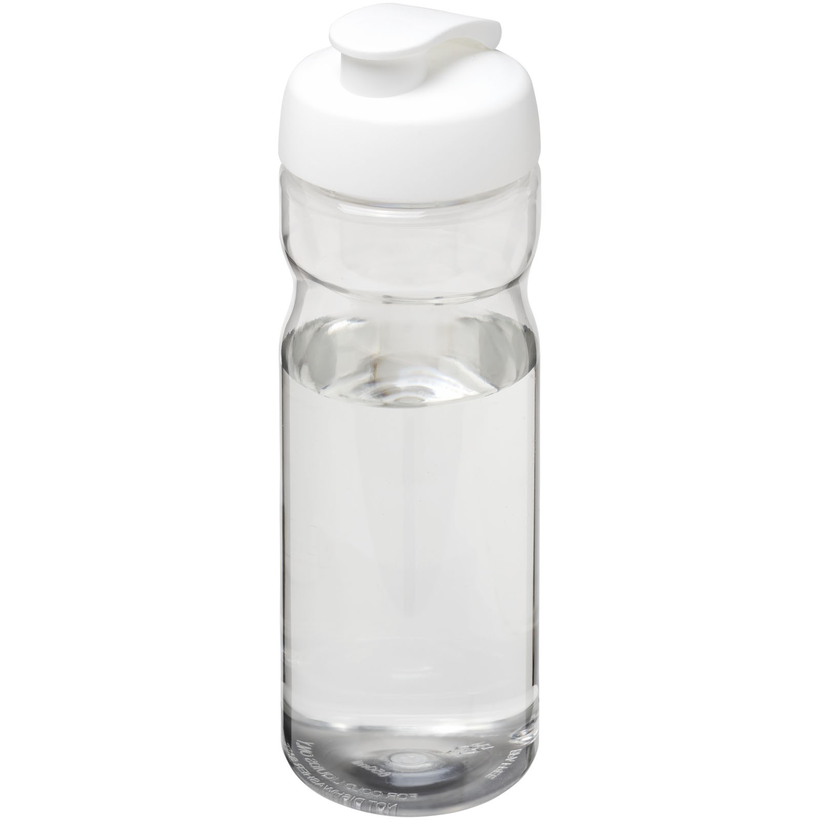 Bidon H2O Base® o pojemności 650 ml z wieczkiem zaciskowym - Przezroczysty / Biały