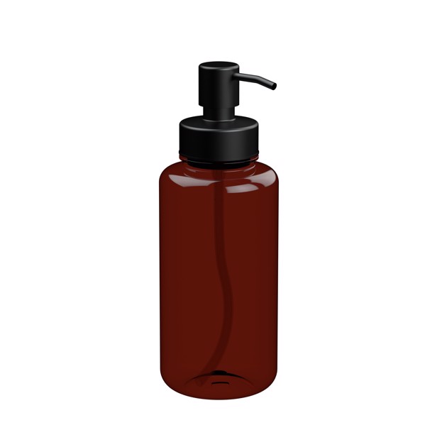 Soap Dispenser "Deluxe" 0.7 L, Coloured - Transparent-Brown / Black