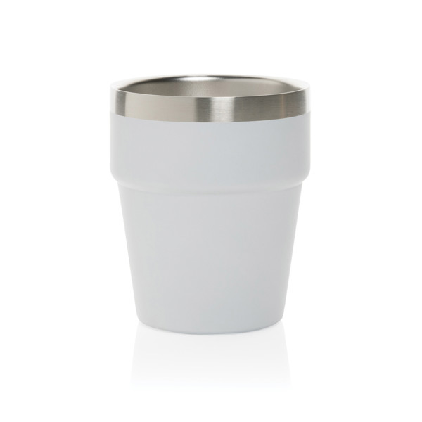 Dvostenska kavna skodelica Clark, 300 ml reciklirano jeklo - Bela