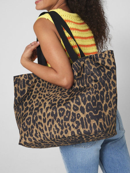 Leopard Print Carryall Tote Bag