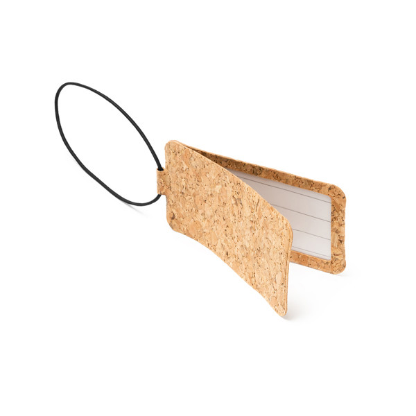 Identificador de maleta personalizado de corcho con tarjeta identificadora