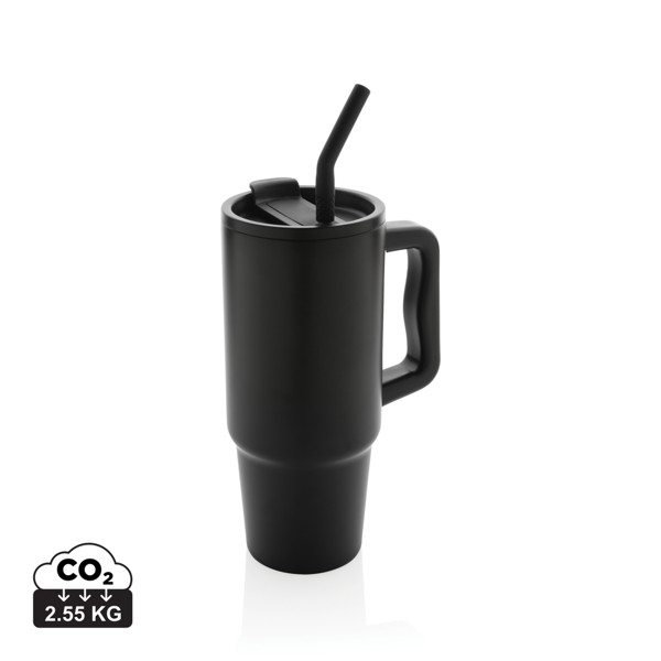 Mug 900ml en acier inoxydable recyclé Embrace RCS - Noir