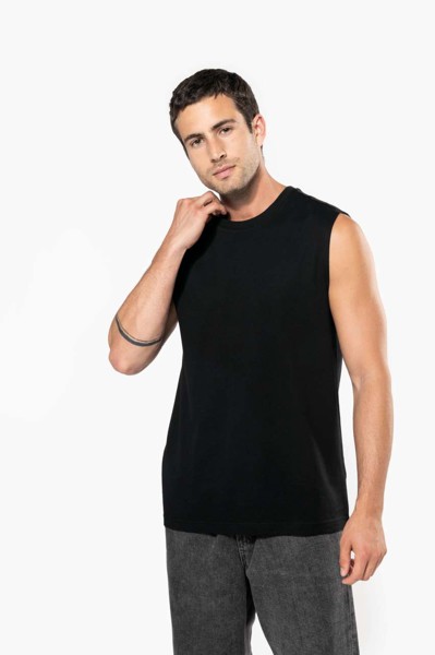 Eco-Friendly Men Sleeveless T-Shirt - White / 2XL