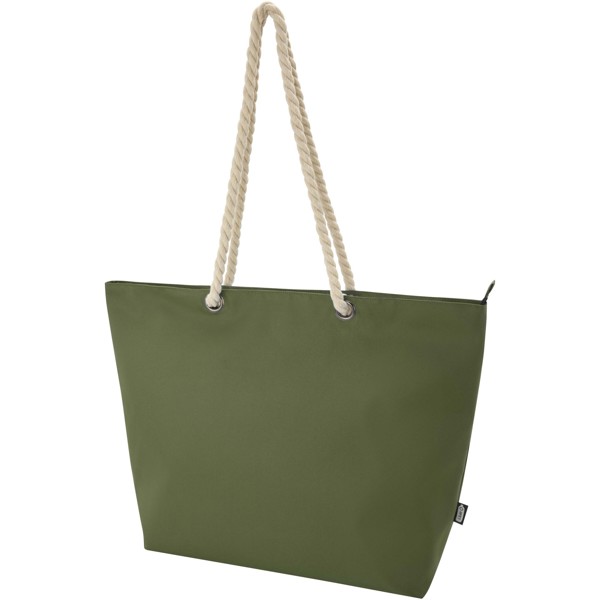 Sac shopping Panama recyclé GRS isotherme de plage avec poignées en cordelette 23L - Olive