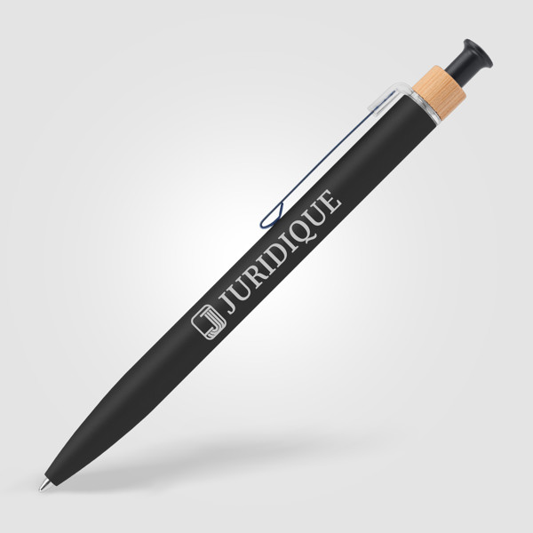 Reborn Click Softy Stylo en aluminium recyclé - Noir / Jet d’encre 4 couleurs