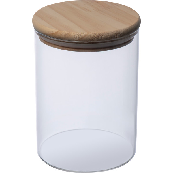 Borosilicate glass jar with bamboo lid, 700 ml TYMON - Transparent