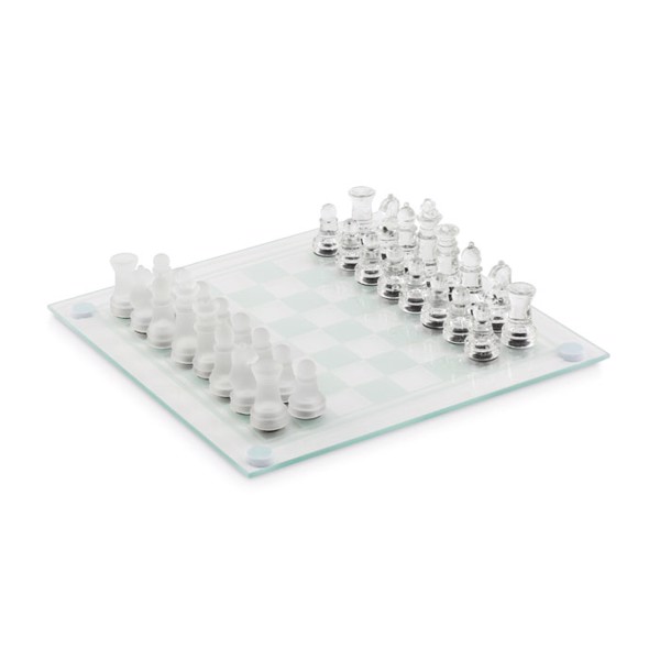 Glass chess set board game Scaglass