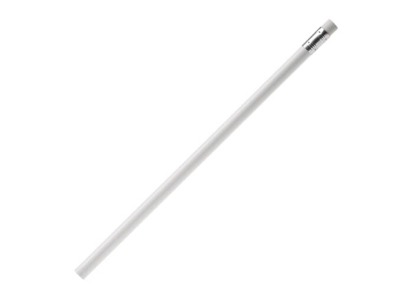 Pencil, with eraser - White