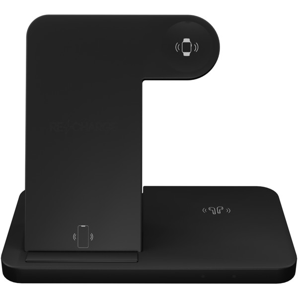 Base de carregamento sem fios 3-em-1 com suporte para telemóvel "SCX.design W28"