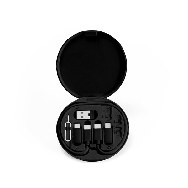 SYSTROM. Recycled ABS (100% rABS) superfast charging cable and adapter set - Black