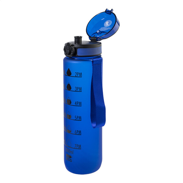 Bouteille avec graduation en RPET Sipcount - Bleu