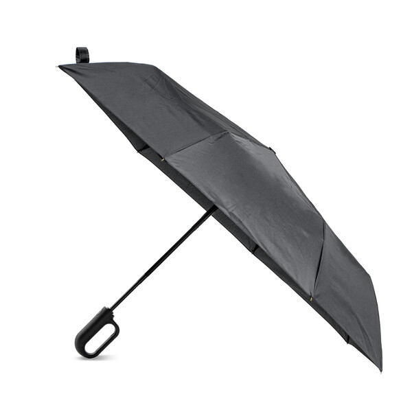 Parapluie Rétractable 21´´, 8 Panneaux, Poignée Mousqueton - Noir