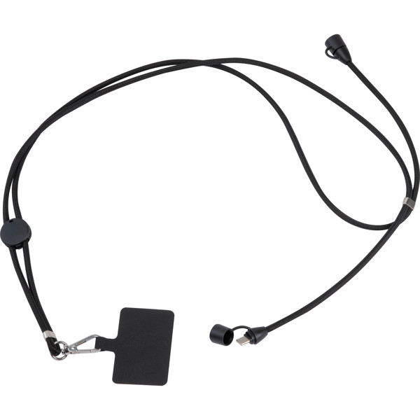 Type-C charging cable lanyard LIAM - Black