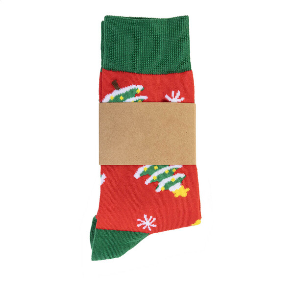 Vánoční ponožky Julsokka, stromeček - Červená / Zelená / 46