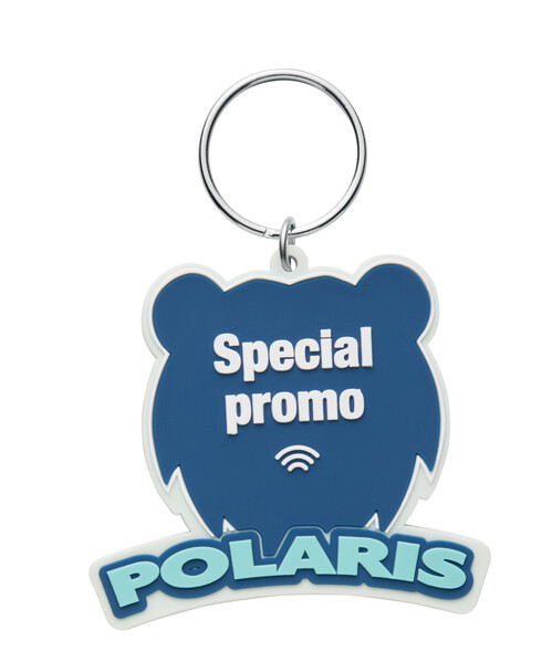 Porte-clés NFC personnalisé en caoutchouc PVC avec un logo double face - 50mm / M1 - anneau / Emballé dans du papier de soie / Réinscriptible
