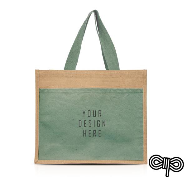 Saco Em Juta Com Bolsa Frontal 100% Algodão