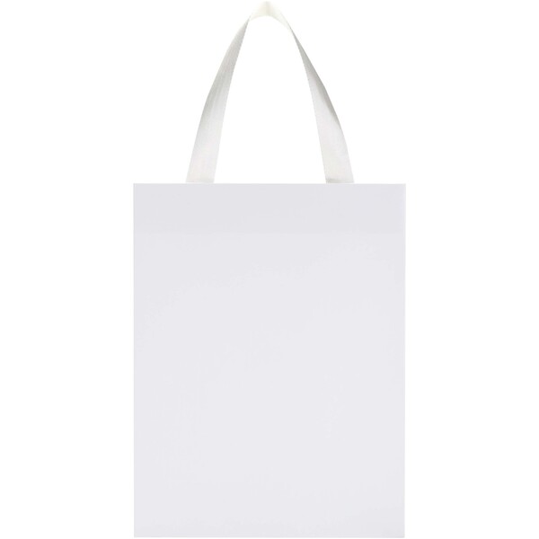 Smartfold 230 g/m2 paper bag with ribbon handles and gloss lamination -  24 x 10 x 32 cm - White