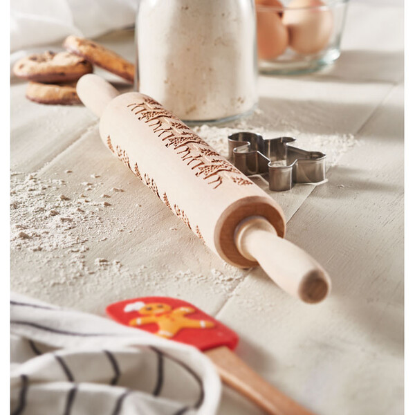 Christmas pastry wooden rolling Stampa