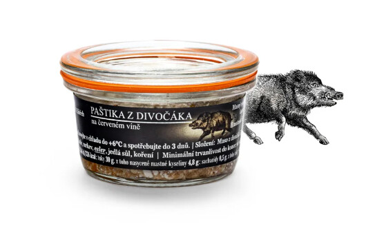 MINI Paštéta z diviaka na červenom víne 50g