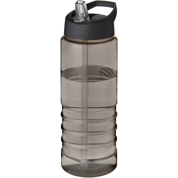 H2O Active® Eco Treble 750 ml spout lid sport bottle - Charcoal / Black