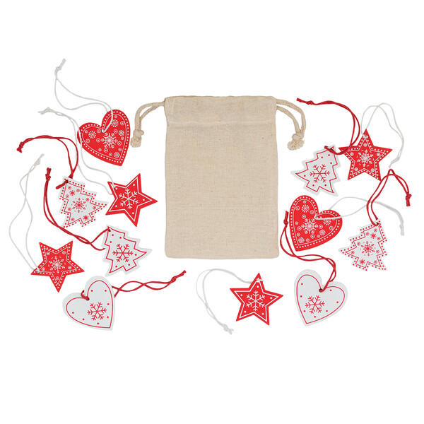 Set of wooden Christmas decorations